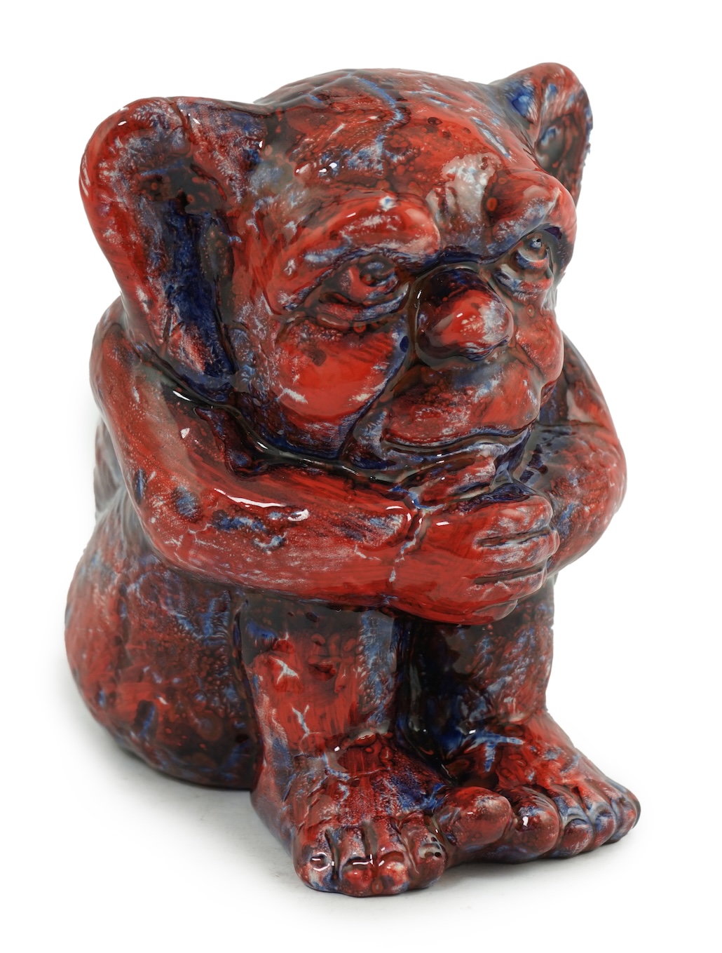 An unusual Royal Doulton Sung-type flambé glazed gremlin figure, early 20th century